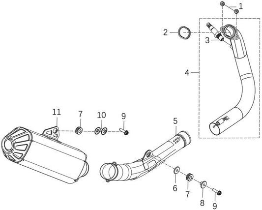 450 Rally EX – Exhaust exploded diagram