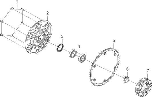 Kove 450 Rally EX sprocket wheel carrier parts diagram