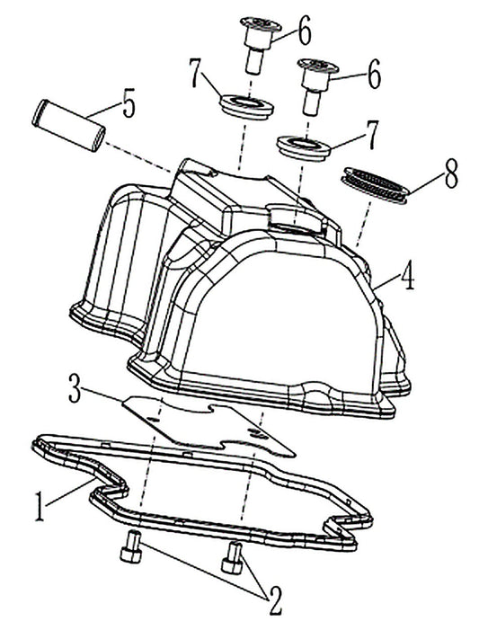 450 Rally EX – Cylinder Head Cover exploded diagram