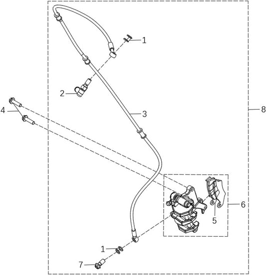 Kove 450 Rally EX front brake assembly parts diagram