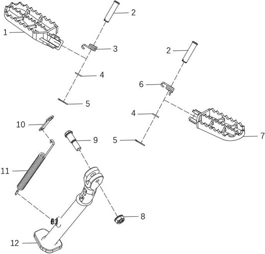 450 Rally EX – Footrest exploded diagram