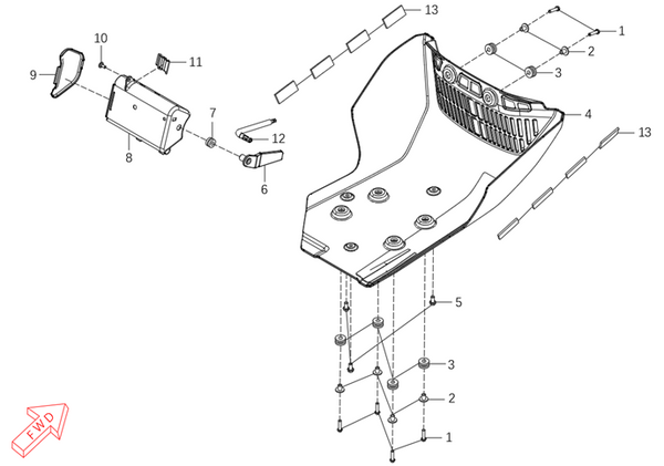450 Rally EX – Lower Engine Guard & Tool Box