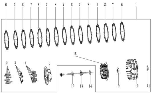 450 Rally EX – Clutch exploded diagram