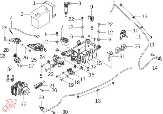 450 Rally – Electronic Components exploded diagram