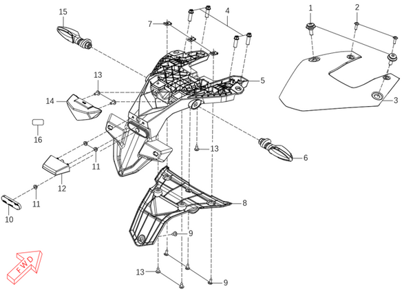 450 Rally – Rear Fender Rear Section
