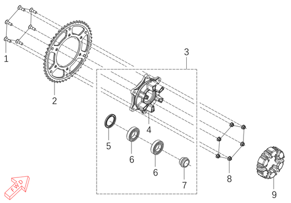 450 Rally – Sprocket Wheel Carrier