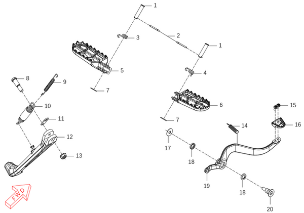 450 Rally – Rear Brake Lever