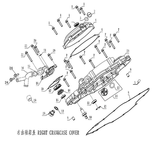 450 Rally – Right Crankcase Cover exploded diagram