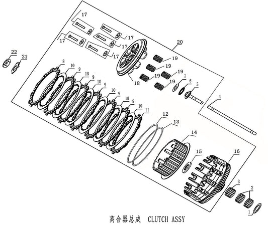 450 Rally – Clutch exploded diagram