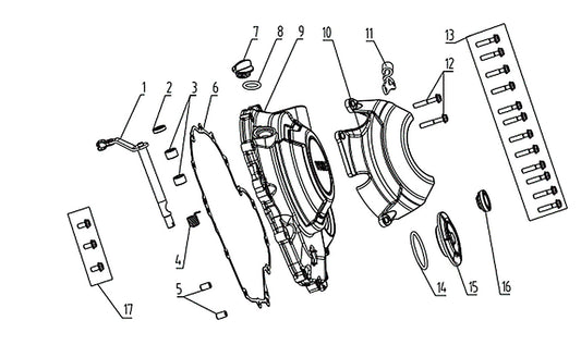 625X – Right Crankcase Cover exploded diagram