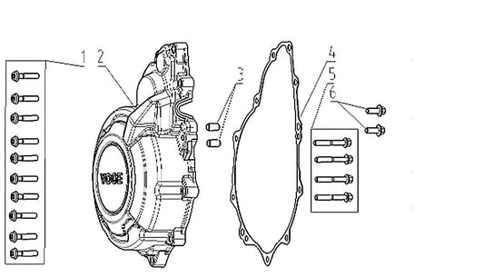 625X – Left Crankcase Cover exploded diagram