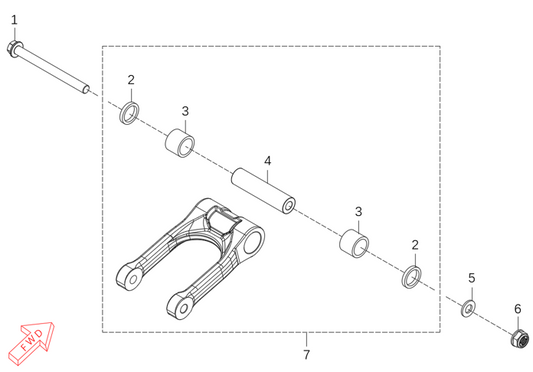 Kove 625X rod sub parts diagram