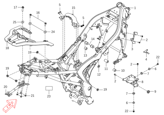 625X – Frame exploded diagram