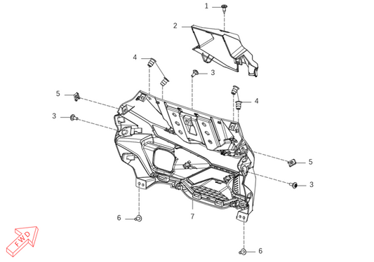 Kove 625X headlight cover parts diagram