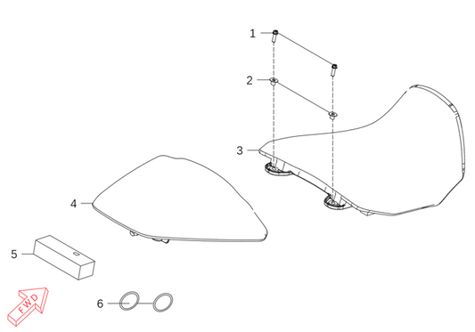 Kove 625X seat assembly parts diagram