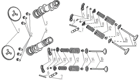 625X – Valves exploded diagram
