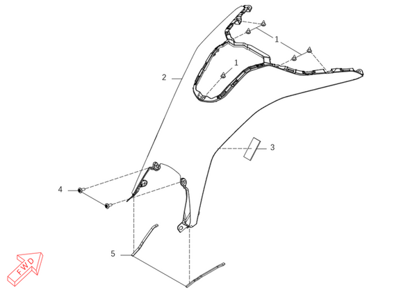 625X – Fuel Tank Middle Cover