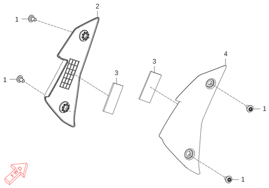 Kove 625X frame cover parts diagram