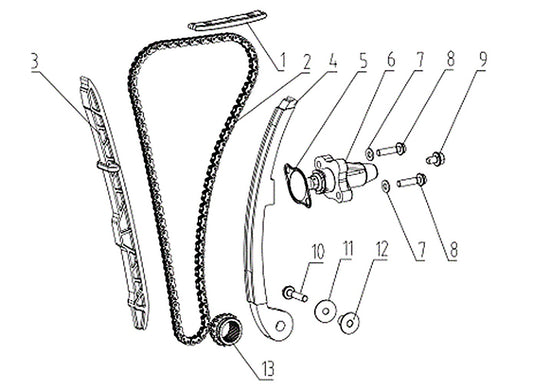 Kove 625X timing parts diagram