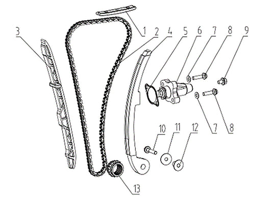 625X – Timing exploded diagram