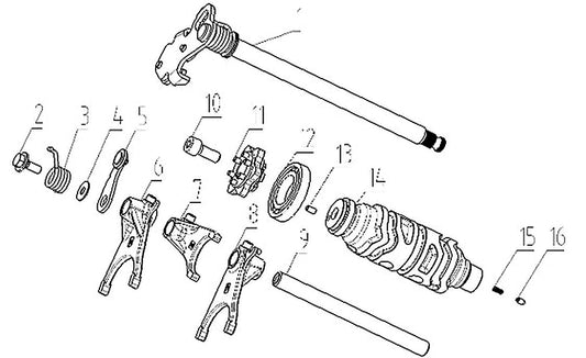 625X – Gear Shifting exploded diagram
