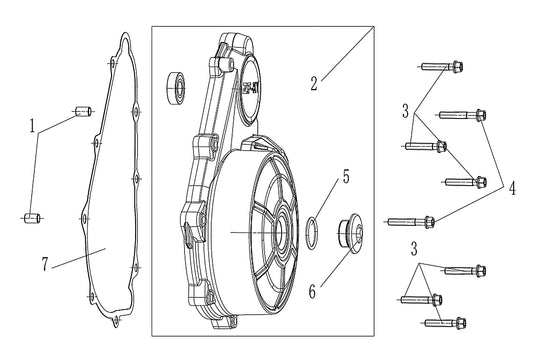800 Rally – Left Cover exploded diagram
