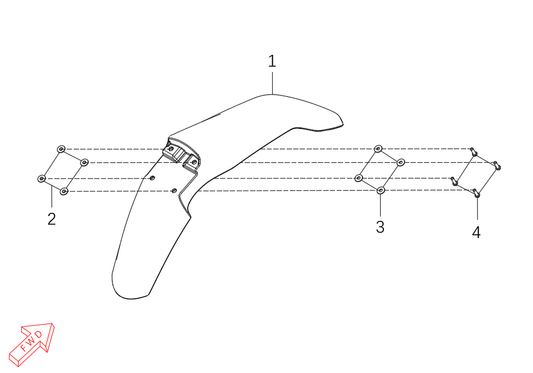800 Rally – Front Fender exploded diagram