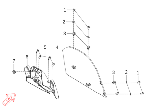 800 Rally – Windshield exploded diagram