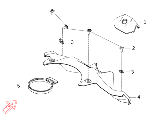 800 Rally – Fuel Tank Front Cover exploded diagram