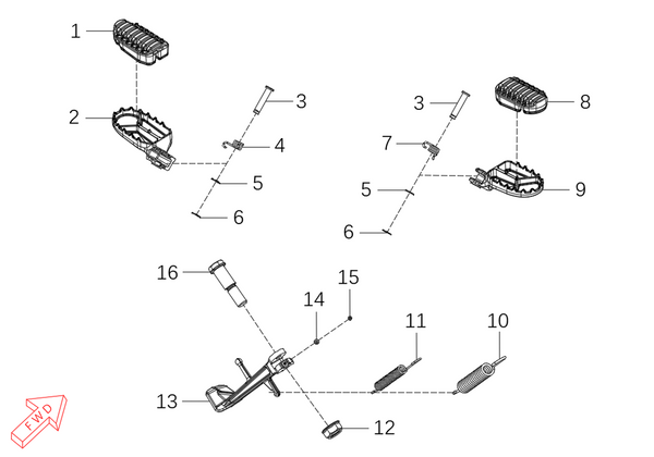 800 Rally – Footrests & Side Stand