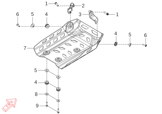 800 Rally – Lower Engine Guard exploded diagram