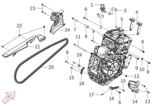 800 Rally – Engine exploded diagram