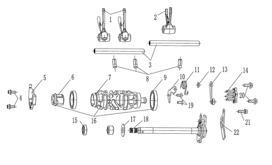 800x Pro – Gear Shifting exploded diagram