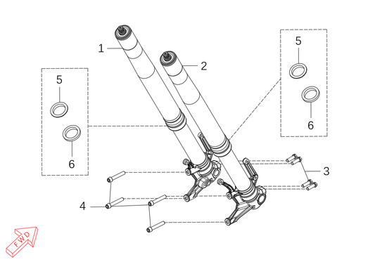 800x Pro – Front Fork exploded diagram