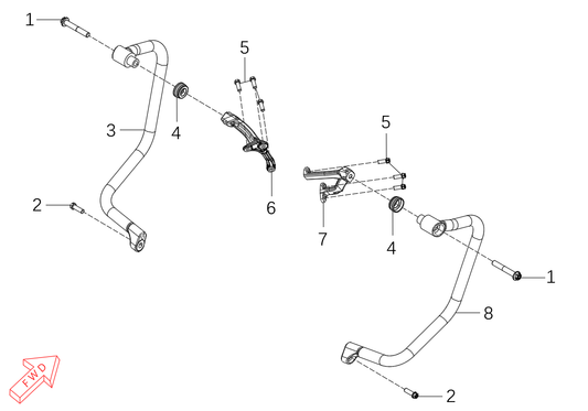 800x Pro – Crash Bar exploded diagram