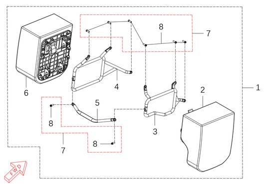 800x Pro – Bag Brackets (optional) exploded diagram