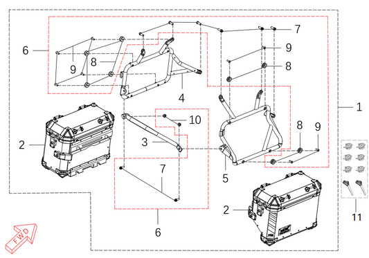 800x Pro – Cases (optional) exploded diagram