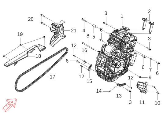 800x Pro – Engine exploded diagram