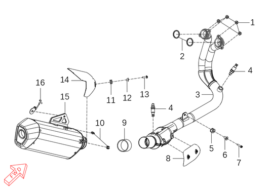 800x Pro – Exhaust System exploded diagram