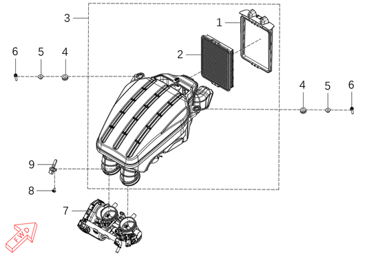 800x Pro – Air Cleaner exploded diagram