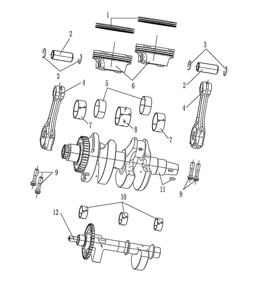 800x Pro – Crankshaft/Pistion exploded diagram