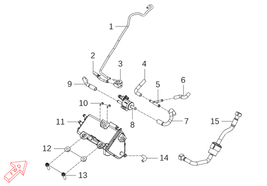 Kove 800X Pro evaporation system parts diagram