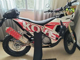 Kove 450 Rally lowered seat side view