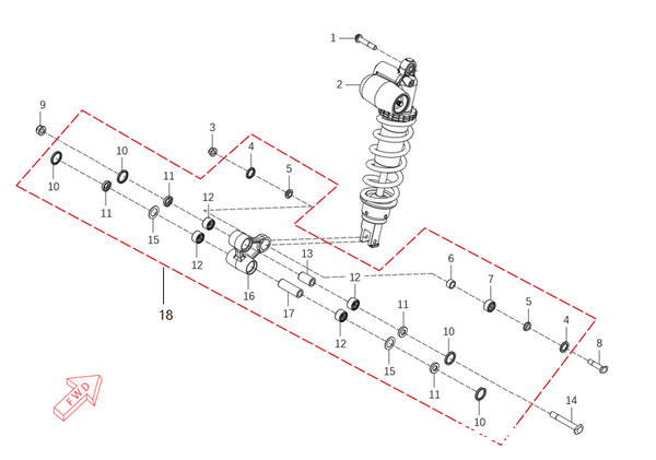 MX250 – Rear Shock & Arm Sub