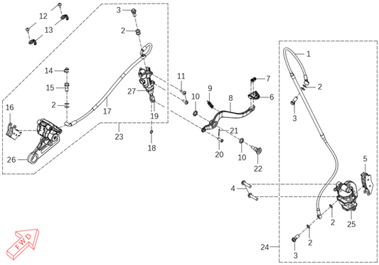 MX250 – Brake System exploded diagram