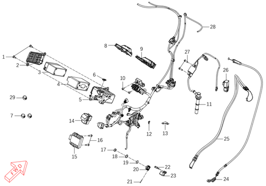 MX250 – Electronic Parts exploded diagram