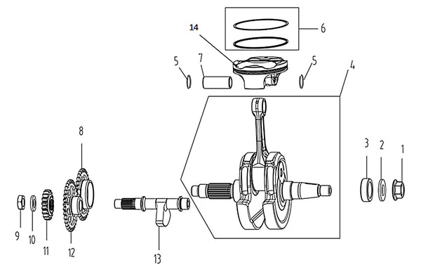 MX250 – Crankshaft/Piston