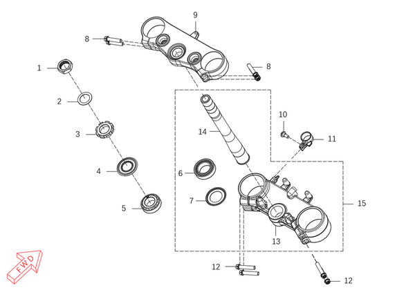 MX250 – Steering Head Assy