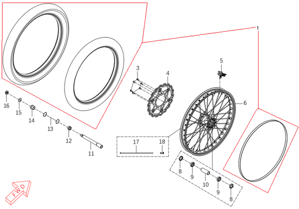 MX250 – Front Wheel Assy