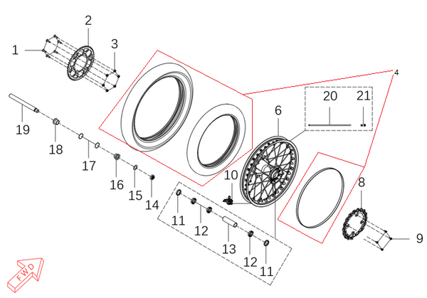 MX450 – Rear Wheel Assy